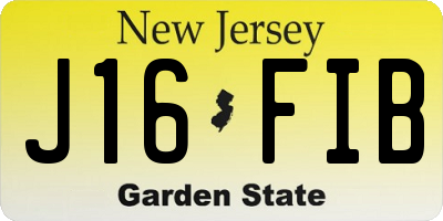 NJ license plate J16FIB