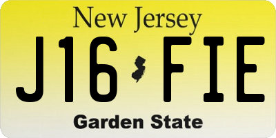 NJ license plate J16FIE