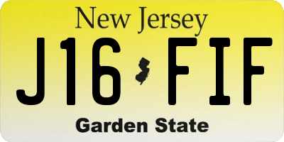 NJ license plate J16FIF