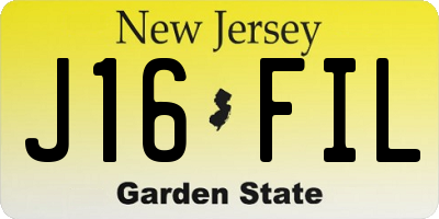 NJ license plate J16FIL