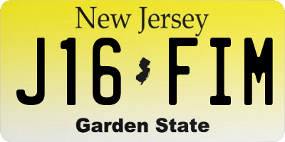 NJ license plate J16FIM