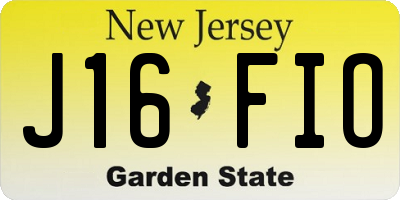 NJ license plate J16FIO