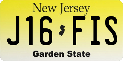 NJ license plate J16FIS