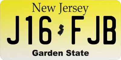 NJ license plate J16FJB
