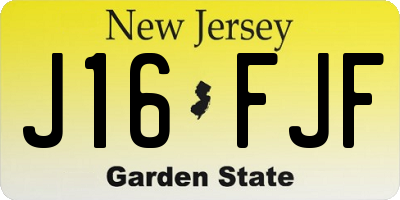 NJ license plate J16FJF
