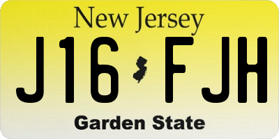 NJ license plate J16FJH