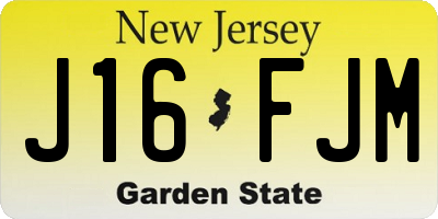 NJ license plate J16FJM
