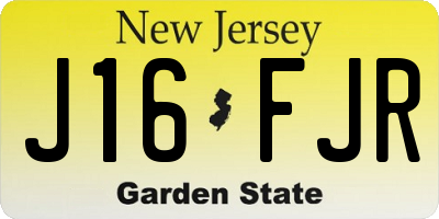 NJ license plate J16FJR