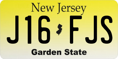 NJ license plate J16FJS