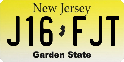 NJ license plate J16FJT