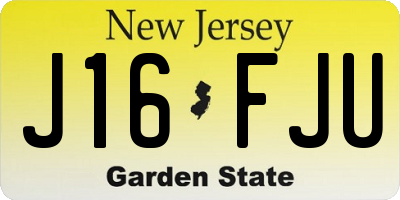NJ license plate J16FJU