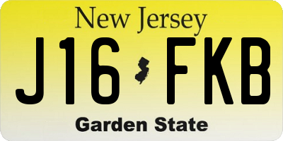 NJ license plate J16FKB