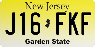 NJ license plate J16FKF