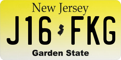 NJ license plate J16FKG