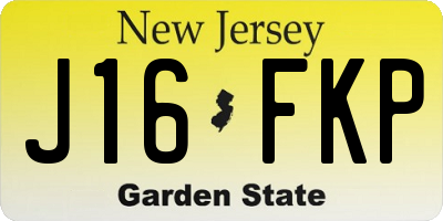 NJ license plate J16FKP