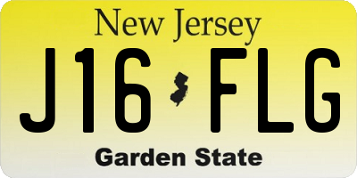 NJ license plate J16FLG