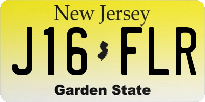 NJ license plate J16FLR