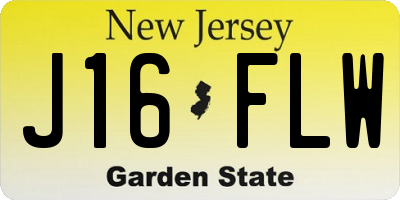 NJ license plate J16FLW