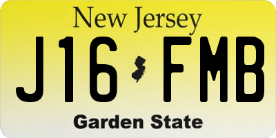 NJ license plate J16FMB
