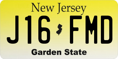 NJ license plate J16FMD