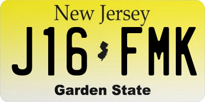 NJ license plate J16FMK