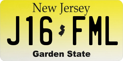 NJ license plate J16FML