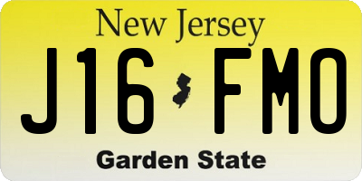 NJ license plate J16FMO