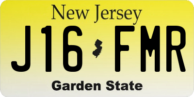 NJ license plate J16FMR