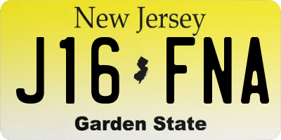 NJ license plate J16FNA