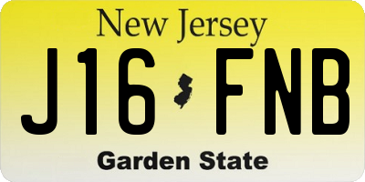 NJ license plate J16FNB