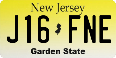 NJ license plate J16FNE