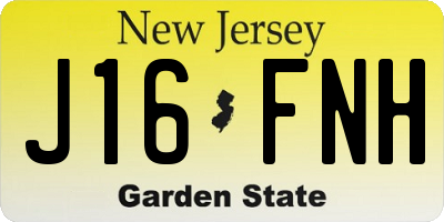 NJ license plate J16FNH