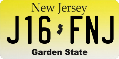 NJ license plate J16FNJ