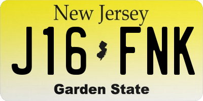 NJ license plate J16FNK