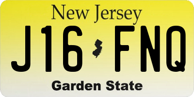 NJ license plate J16FNQ