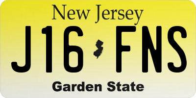 NJ license plate J16FNS