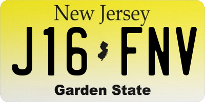 NJ license plate J16FNV