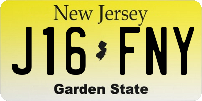 NJ license plate J16FNY