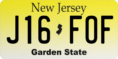 NJ license plate J16FOF