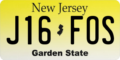 NJ license plate J16FOS