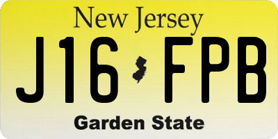 NJ license plate J16FPB