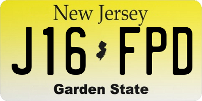 NJ license plate J16FPD