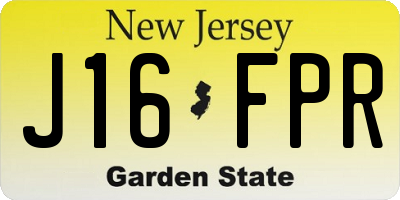 NJ license plate J16FPR