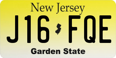 NJ license plate J16FQE