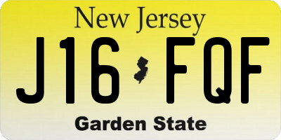 NJ license plate J16FQF