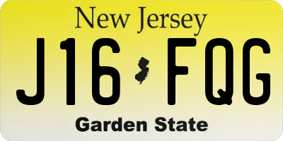 NJ license plate J16FQG