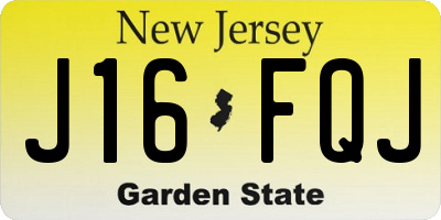 NJ license plate J16FQJ