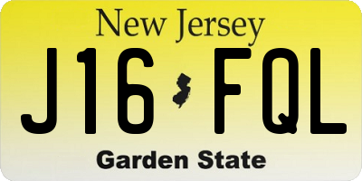 NJ license plate J16FQL