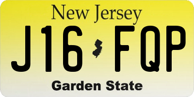 NJ license plate J16FQP
