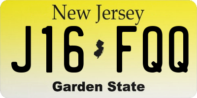NJ license plate J16FQQ